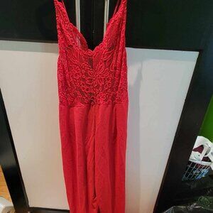 red lace jumpsuit